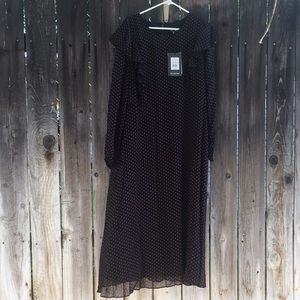 Who What Wear Black Polka Dot Dress NWT